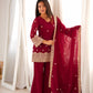 Maroon Zari Kurta Bell Bottom Set