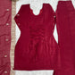 Maroon Zari Kurta Bell Bottom Set