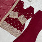 Maroon Zari Kurta Bell Bottom Set