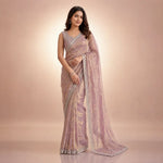 Mauve Diamond Lattice Saree