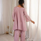 Mauve Mirror Yoke Bell Sleeve Kurta Set