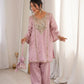 Mauve Mirror Yoke Bell Sleeve Kurta Set