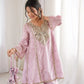 Mauve Mirror Yoke Bell Sleeve Kurta Set