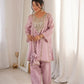 Mauve Mirror Yoke Bell Sleeve Kurta Set