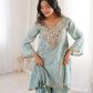 Mauve Mirror Yoke Bell Sleeve Kurta Set