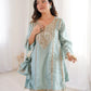 Mauve Mirror Yoke Bell Sleeve Kurta Set