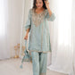 Mauve Mirror Yoke Bell Sleeve Kurta Set