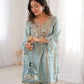 Mauve Mirror Yoke Bell Sleeve Kurta Set