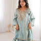 Mauve Mirror Yoke Bell Sleeve Kurta Set