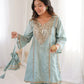 Mauve Mirror Yoke Bell Sleeve Kurta Set