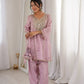 Mauve Mirror Yoke Bell Sleeve Kurta Set