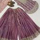 Mauve Sequin Peplum Sharara