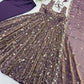 Mauve Shot Silk Floral Gown