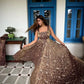 Mauve Shot Silk Floral Gown