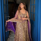 Mauve Shot Silk Floral Gown
