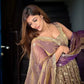 Mauve Shot Silk Floral Gown