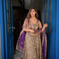Mauve Shot Silk Floral Gown