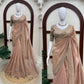Mauve Tissue Crush Saree/ Pastel Tissue Silk Saree