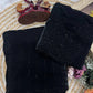 Midnight Black Space Silk Saree with Diamond Work for Party and Reception Wear