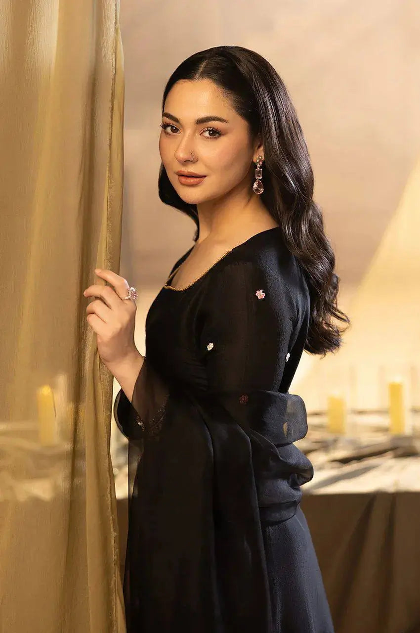 Midnight Bloom Embroidered Kurta Set for Festive and Evening Wear