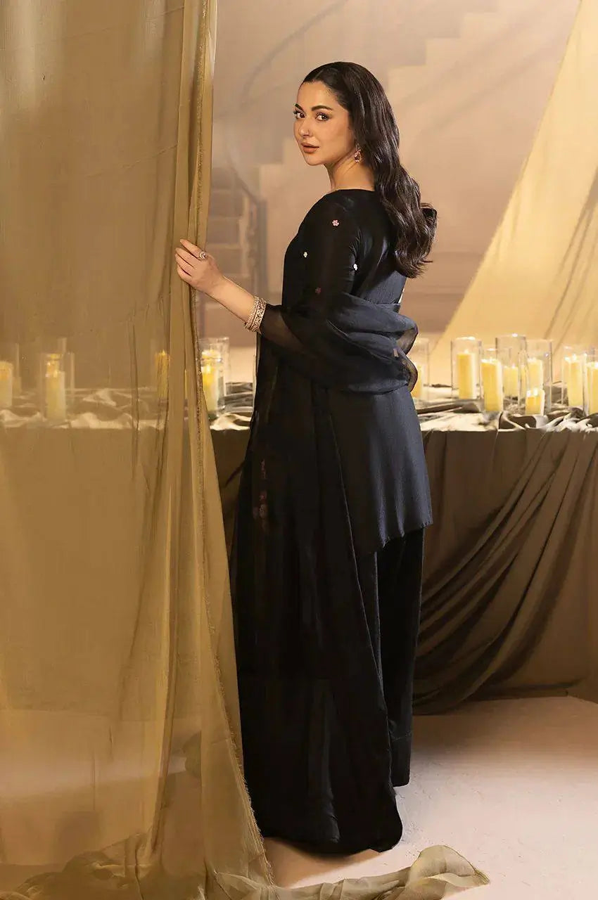 Midnight Bloom Embroidered Kurta Set for Festive and Evening Wear