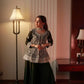Midnight Blue Georgette Sequins Embroidered Kurti Palazzo Set for Wedding & Festive Wear