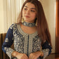 Midnight Blue Georgette Sequins Embroidered Kurti Palazzo Set for Wedding & Festive Wear