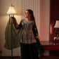 Midnight Blue Georgette Sequins Embroidered Kurti Palazzo Set for Wedding & Festive Wear