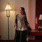 Midnight Blue Georgette Sequins Embroidered Kurti Palazzo Set for Wedding & Festive Wear
