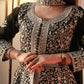 Midnight Blue Georgette Sequins Embroidered Kurti Palazzo Set for Wedding & Festive Wear
