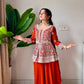 Midnight Blue Georgette Sequins Embroidered Kurti Palazzo Set for Wedding & Festive Wear