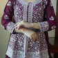 Midnight Blue Georgette Sequins Embroidered Kurti Palazzo Set for Wedding & Festive Wear
