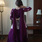 Midnight Blue Georgette Sequins Embroidered Kurti Palazzo Set for Wedding & Festive Wear
