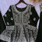 Midnight Blue Georgette Sequins Embroidered Kurti Palazzo Set for Wedding & Festive Wear