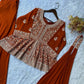 Midnight Blue Georgette Sequins Embroidered Kurti Palazzo Set for Wedding & Festive Wear