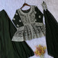 Midnight Blue Georgette Sequins Embroidered Kurti Palazzo Set for Wedding & Festive Wear