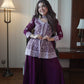 Midnight Blue Georgette Sequins Embroidered Kurti Palazzo Set for Wedding & Festive Wear