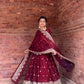 Midnight Elegance Chinon Silk Anarkali Set for Wedding and Reception Wear