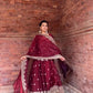 Midnight Elegance Chinon Silk Anarkali Set for Wedding and Reception Wear