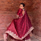 Midnight Elegance Chinon Silk Anarkali Set for Wedding and Reception Wear