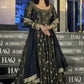 Midnight Elegance Chinon Silk Anarkali Set for Wedding and Reception Wear