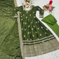 Midnight Elegance Chinon Silk Anarkali Set for Wedding and Reception Wear