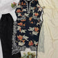 Midnight Floral Muslin Kurta Palazzo Set for Casual and Festive Wear