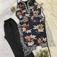 Midnight Floral Muslin Kurta Palazzo Set for Casual and Festive Wear