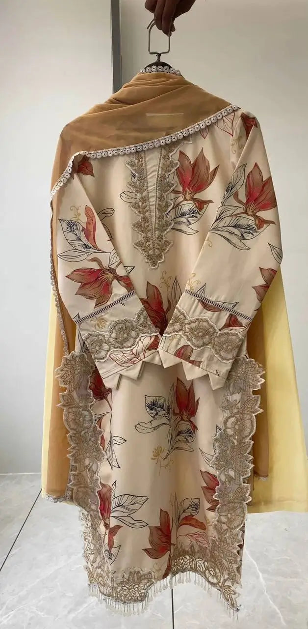 Midnight Floral Muslin Kurta Palazzo Set for Casual and Festive Wear