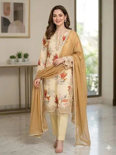 Midnight Floral Muslin Kurta Palazzo Set for Casual and Festive Wear