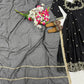 Midnight Royale Embroidered Anarkali Suit Set for Festive and Wedding Wear