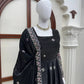 Midnight Scallop Border Anarkali