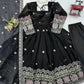 Midnight Scallop Border Anarkali
