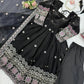 Midnight Scallop Border Anarkali
